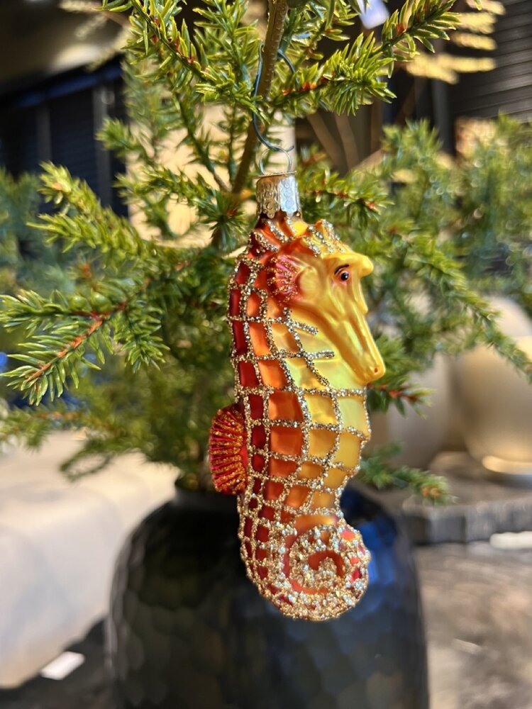Old World Christmas Hippocampe orange | décoration de Noël Old World Christmas Hippocampe orange | décoration de Noël