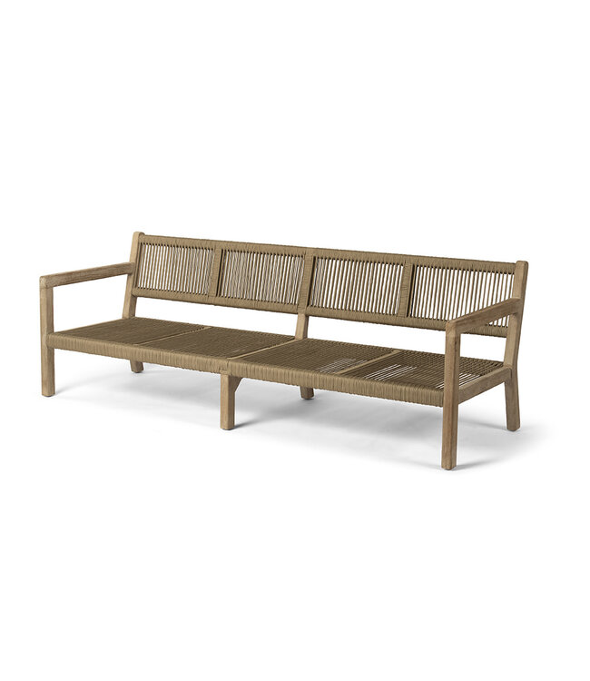 GOMMAIRE Outdoor Meubels | Organic Living 3-seters Mario | Teak Naturgrå / Tau