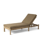 GOMMAIRE Outdoor Meubels | Organic Living Sonnenliege Mieke inkl. Rollen | Teak Naturgrau / PE-Geflecht Sand