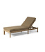 GOMMAIRE Outdoor Meubels | Organic Living Sonnenliege Mieke inkl. Rollen | Teak Naturgrau / PE-Geflecht Sand