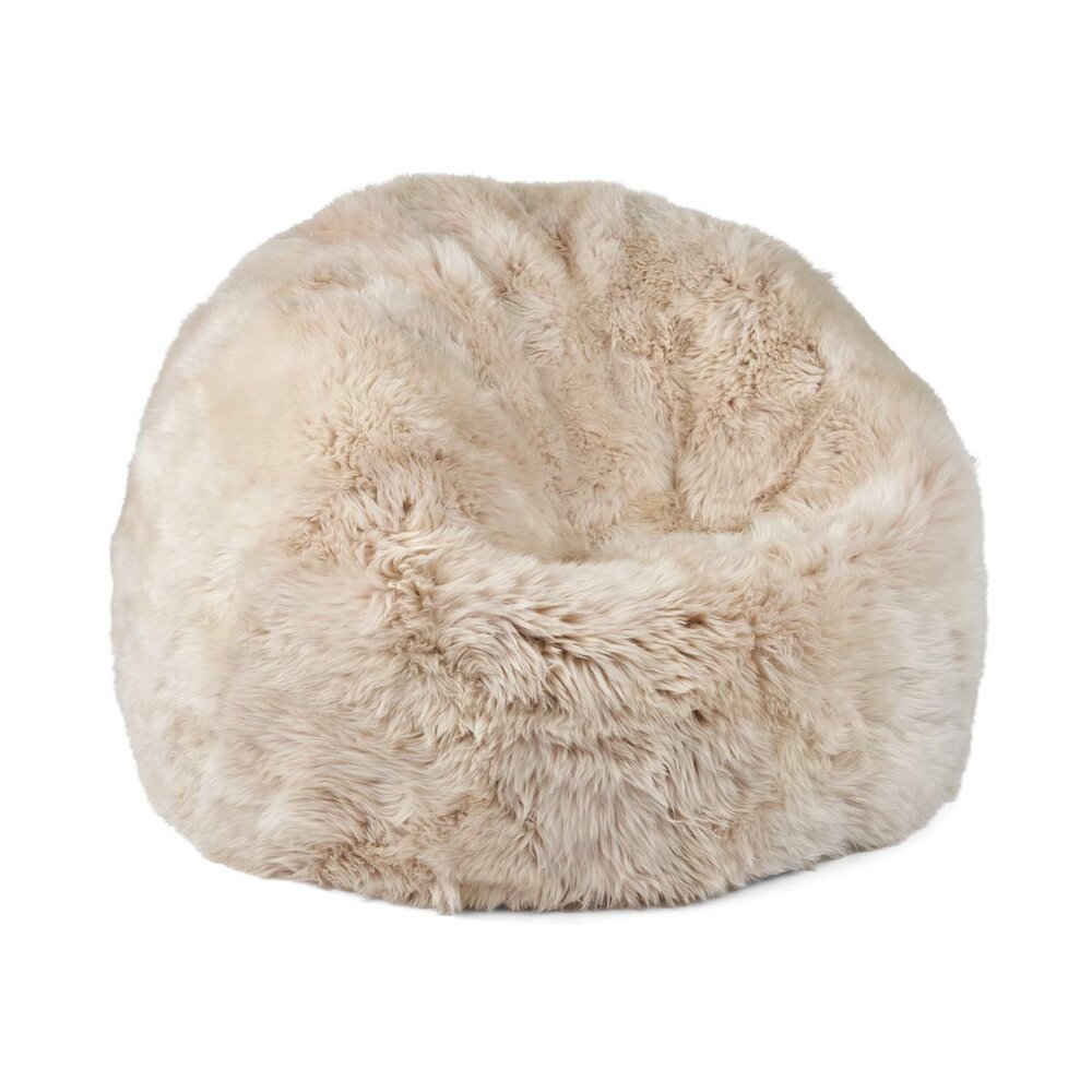 Natures Collection Pouf en peau de mouton | Lin de Nouvelle-Zélande en laine longue 73x74 Natures Collection Pouf en peau de mouton | Lin de Nouvelle-Zélande en laine longue 73x74