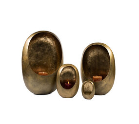 Original Standing Egg Lantern S | Brass Antique / Gold Antique Leafing Inside