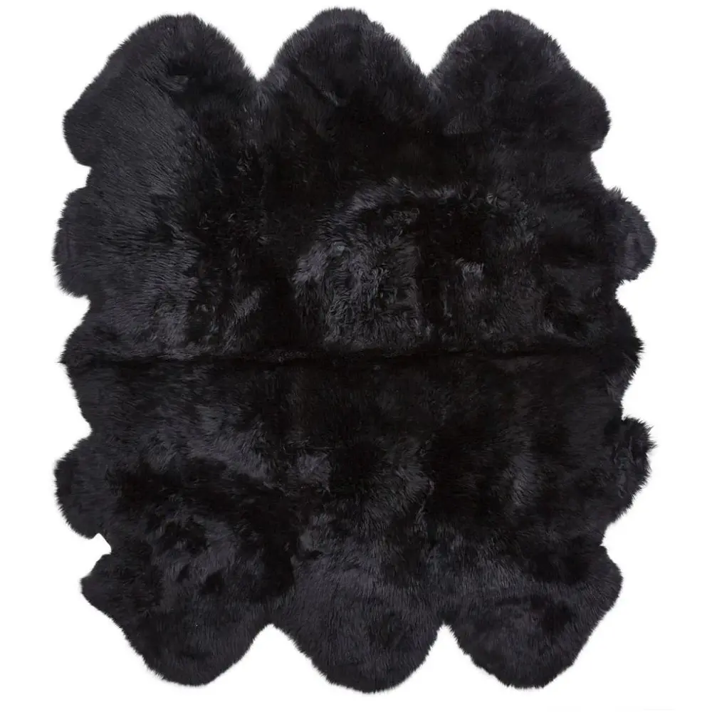 Natures Collection Piel de oveja Lana larga de Nueva Zelanda | Negro 180x162 Natures Collection Piel de oveja Lana larga de Nueva Zelanda | Negro 180x162