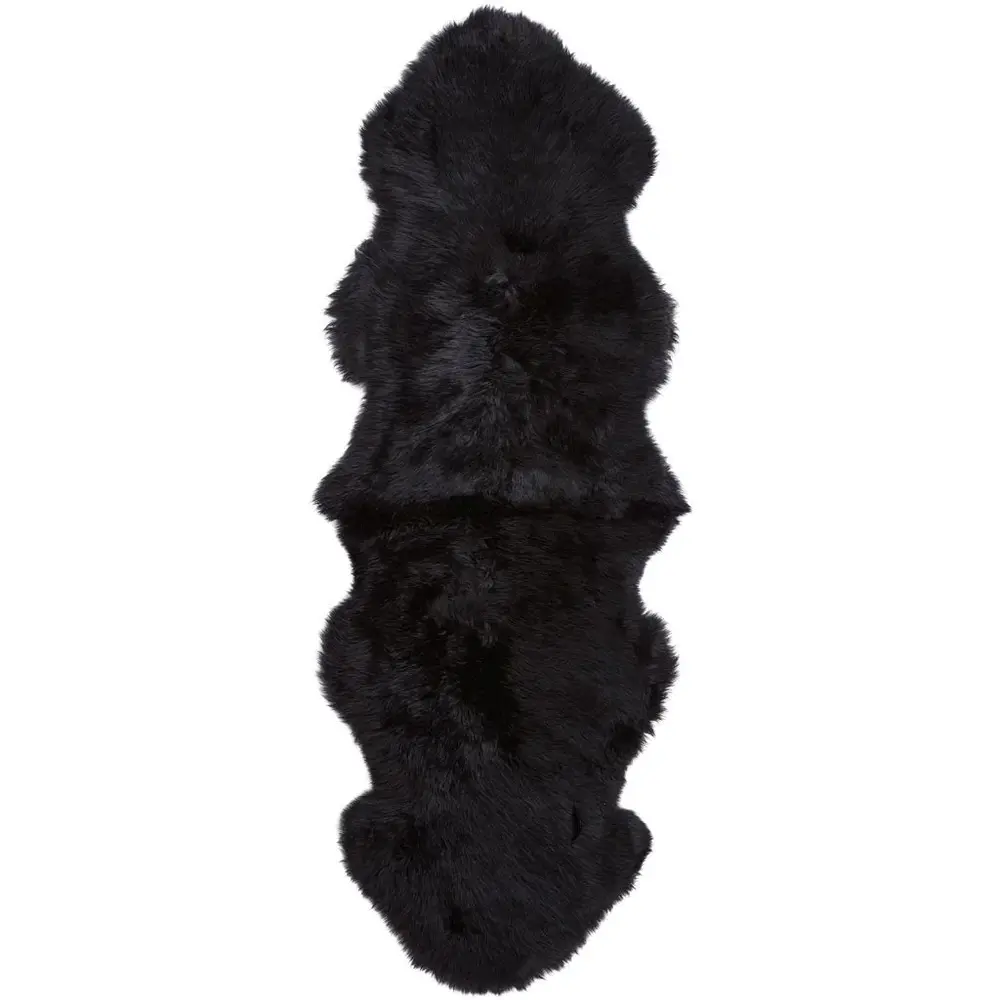 Pelle di pecora Nuova Zelanda Lana lunga | Nero 180x60 Pelle di pecora Nuova Zelanda Lana lunga | Nero 180x60