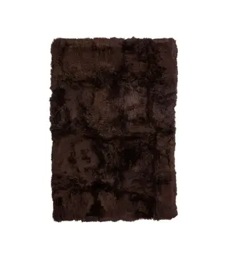 Natures Collection Piel de oveja Lana larga de Nueva Zelanda | Chocolate 200x300
