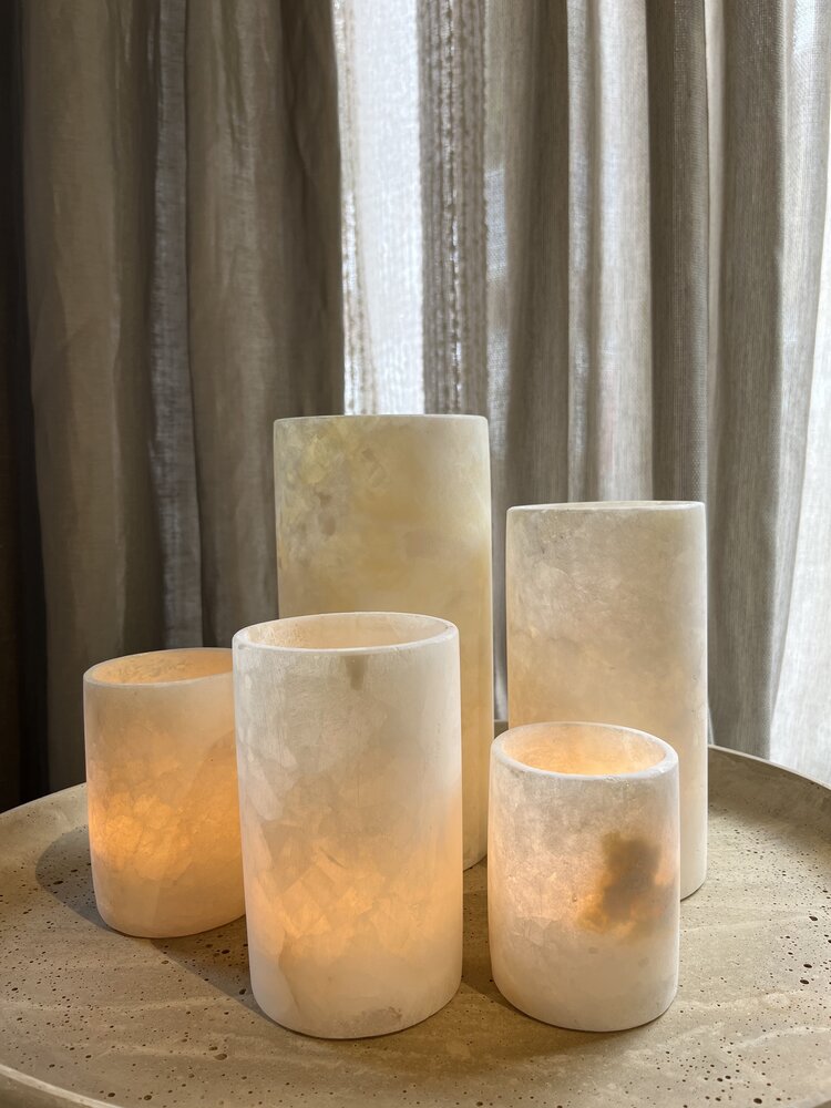 Alabaster Cilinder Tealight Alabaster Cilinder Tealight