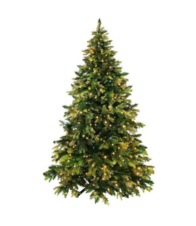 NU PUUR & GROEN Sapin de Noël artificiel avec éclairage | Mélange Premium 220 cm