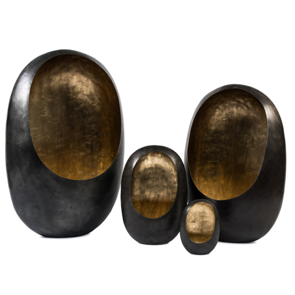 Lanterna a uovo in piedi originale S | Interno in zinco anticato/fogliatura dorata anticata Lanterna a uovo in piedi originale S | Interno in zinco anticato/fogliatura dorata anticata