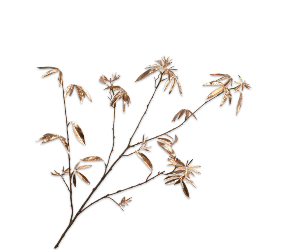SILK-KA Branche de feuille d'or | 126 cm