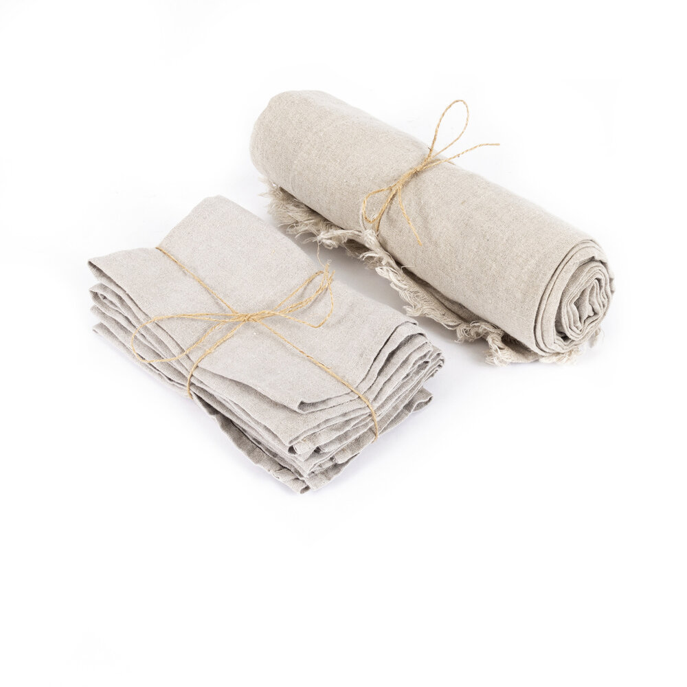 Nappe en tissu unie 'Eldorado' beige 180x180cm - L'Incroyable