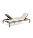 GOMMAIRE Outdoor Meubels | Organic Living Dobbel solseng Lisa inkl. hjul | Teak naturgrå / PE-flettet antikk marihuana