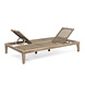 GOMMAIRE Outdoor | Organic Living Lettino prendisole doppio Lisa con ruote | Teak Grigio Naturale / Vimini PE Antique Weed