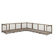 GOMMAIRE Outdoor | Organic Living Sofá en L Mieke | Teca Gris Natural / PE Mimbre Arena