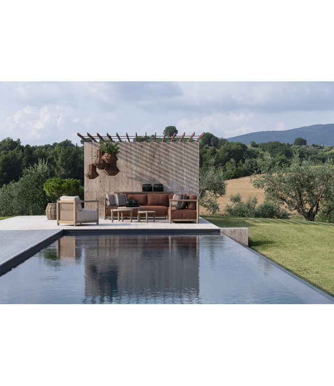 GOMMAIRE Outdoor Meubels | Organic Living Sofa L-Form Mieke | Teak naturgrau / PE-Wickersand