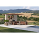 GOMMAIRE Outdoor | Organic Living Canapé en forme de L Mieke | Teck Gris Naturel / Osier PE Sable