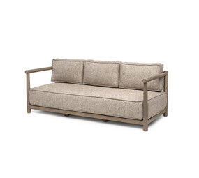 GOMMAIRE Outdoor Meubels | Organic Living 2,5-seters Mieke | Teak naturgrå / PE-flettet sand