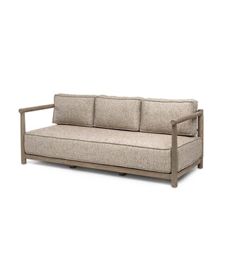 GOMMAIRE Outdoor Meubels | Organic Living 2,5-Sitzer Mieke | Teak Naturgrau / PE-Geflecht Sand