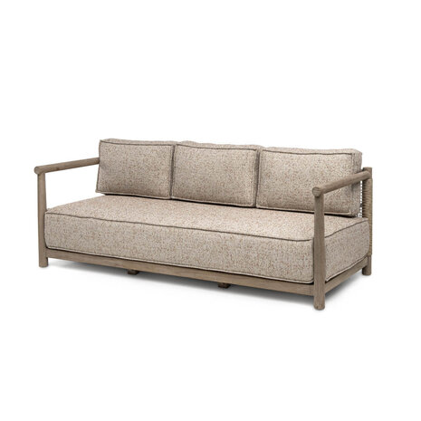 GOMMAIRE Outdoor | Organic Living 2,5-Seater Mieke | Teak Natural Grey / PE Wicker Sand