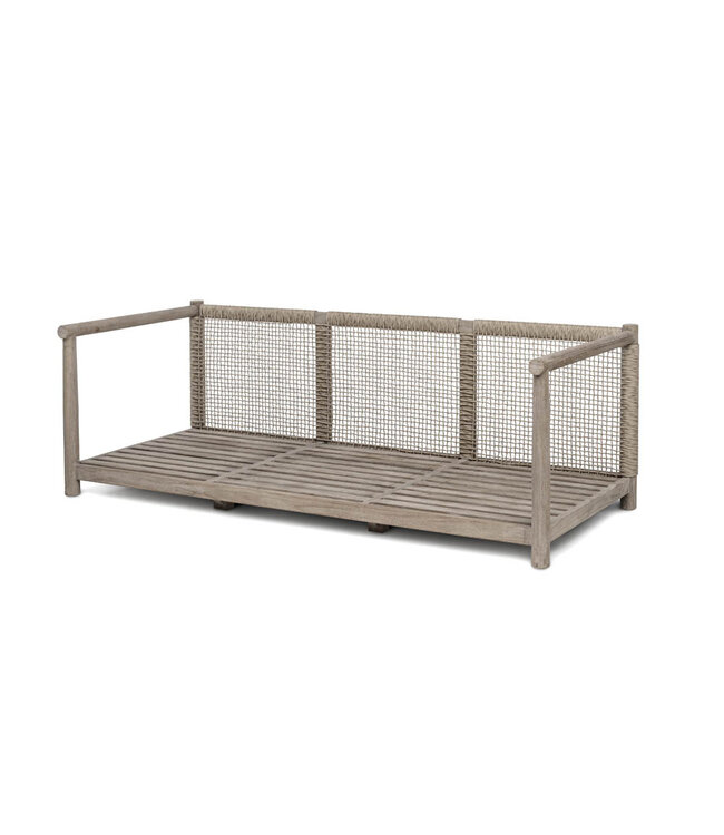 GOMMAIRE Outdoor Meubels | Organic Living 2.5-Seater Mieke | Teak Natural Gray / PE Wicker Sand