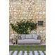 GOMMAIRE Outdoor | Organic Living Sofá cama Mieke de 2,5 plazas | Teca gris natural / Mimbre sintético color arena