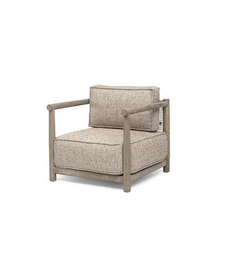 GOMMAIRE Outdoor Meubels | Organic Living 1-Sitzer Mieke | Teak Naturgrau / PE-Geflecht Sand