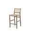 GOMMAIRE Outdoor Meubels | Organic Living Sgabello da bar Mieke | Teak grigio naturale / Vimini PE color sabbia