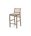 GOMMAIRE Outdoor Meubels | Organic Living Silla de bar Mieke | Teca gris natural / Mimbre sintético color arena