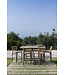 GOMMAIRE Outdoor Meubels | Organic Living Sgabello da bar Mieke | Teak grigio naturale / Vimini PE color sabbia