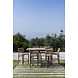 GOMMAIRE Outdoor | Organic Living Barhocker Mieke | Teak Naturgrau / PE-Geflecht Sand