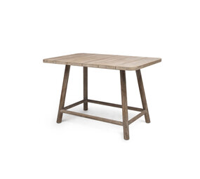 GOMMAIRE Outdoor Meubels | Organic Living Tavolo da bar rettangolare Mieke | Teak grigio naturale