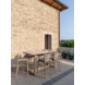 GOMMAIRE Outdoor | Organic Living Silla de bar Jared | Teca gris natural / Mimbre sintético color verde hierba antiguo
