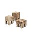 GOMMAIRE Outdoor Meubels | Organic Living Side Table Doblo | Teak Root Natural Grey