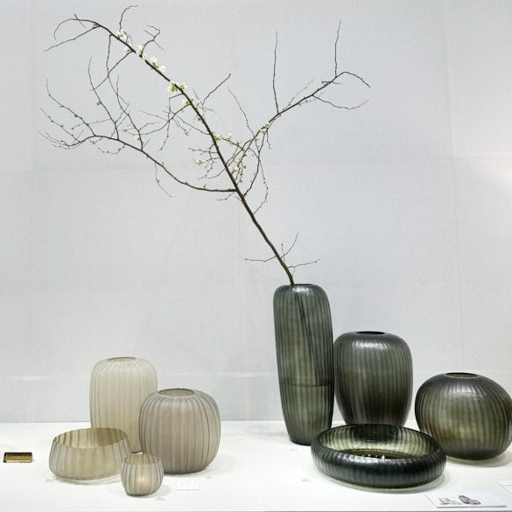 Guaxs Vase Gobi Høy | Indigo / Røykgrå