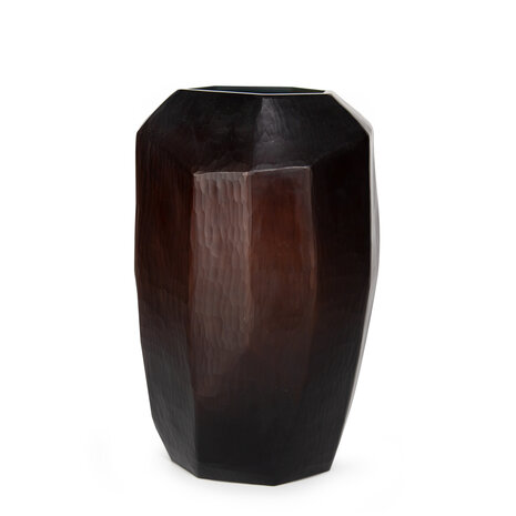 Guaxs Jarrón cubista alto | Marrón oscuro