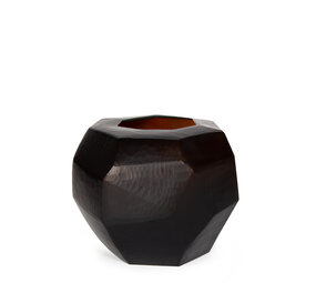 Guaxs GUAXS Vase Kubisch Rund | Dunkelbraun