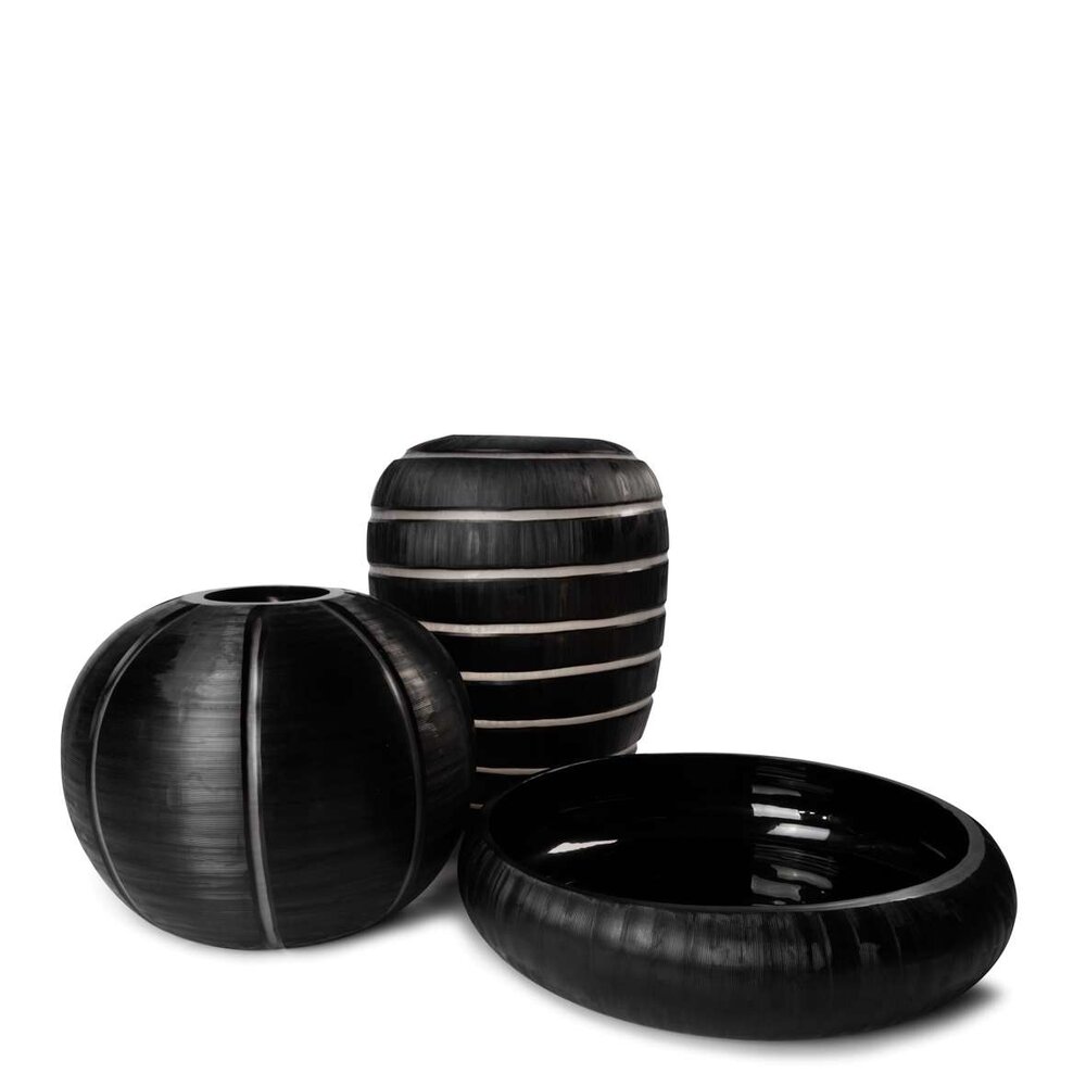 Guaxs Vaso Gobi Tondo | Trasparente/Nero Guaxs Vaso Gobi Tondo | Trasparente/Nero