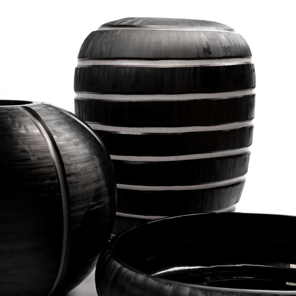 Guaxs Vaso Gobi Tondo | Trasparente/Nero Guaxs Vaso Gobi Tondo | Trasparente/Nero