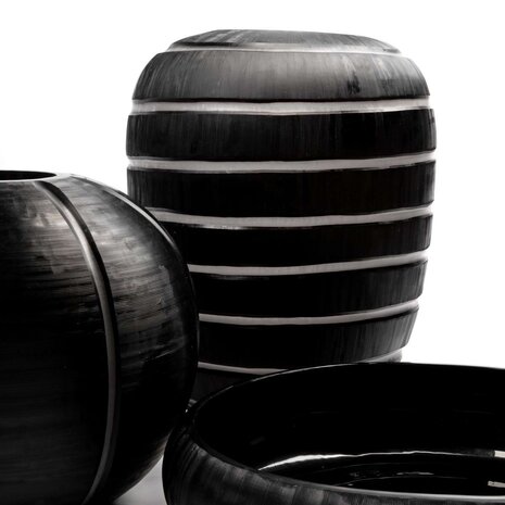 Guaxs Vaso Gobi Tondo | Trasparente/Nero Guaxs Vaso Gobi Tondo | Trasparente/Nero