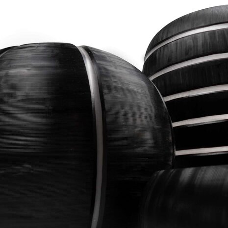 Guaxs Vaso Gobi Tondo | Trasparente/Nero Guaxs Vaso Gobi Tondo | Trasparente/Nero