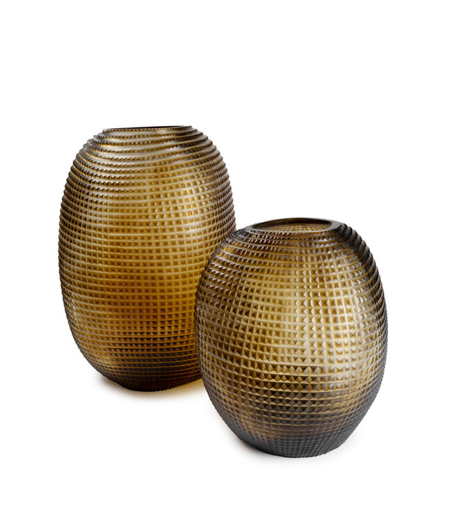 Guaxs Jarrón Patara Alto | Transparente/Marrón oscuro