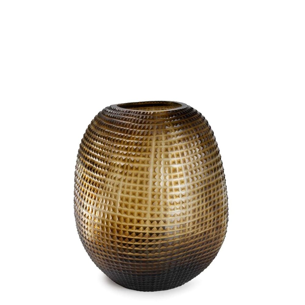 Guaxs Runde Vase Patara | Klar/Dunkelbraun