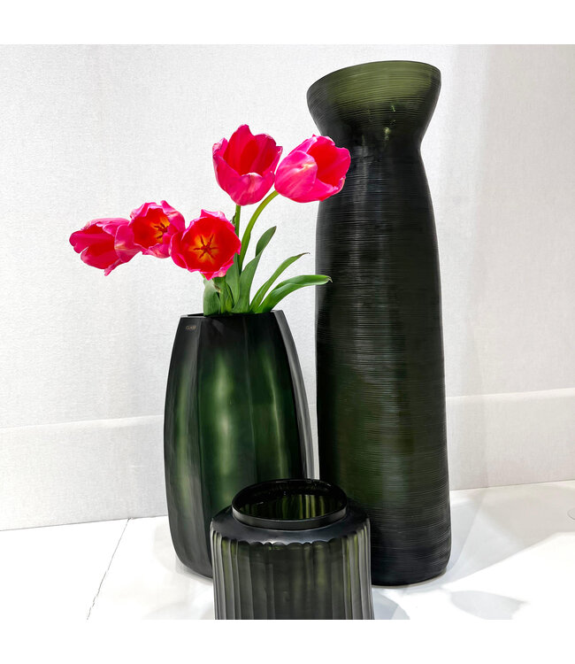 Guaxs Vase Mathura L | Svart stålgrå