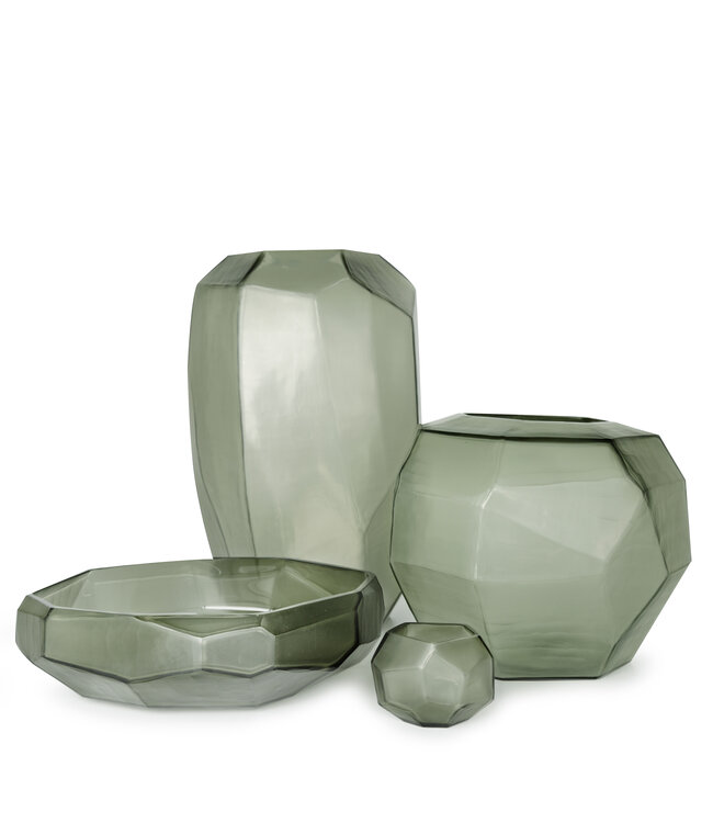 Guaxs Vase Cubistique Haut | Gris Acier Clair
