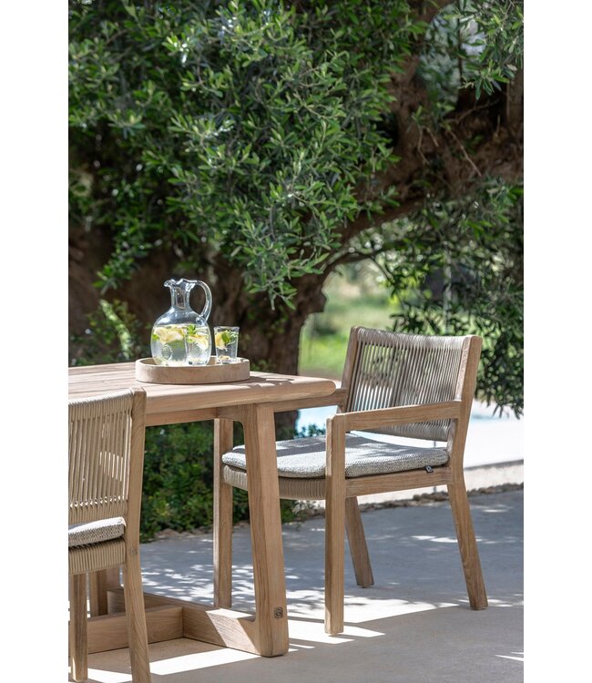 GOMMAIRE Outdoor Meubels | Organic Living Lenestol Mario | Teak Naturgrå / Tau