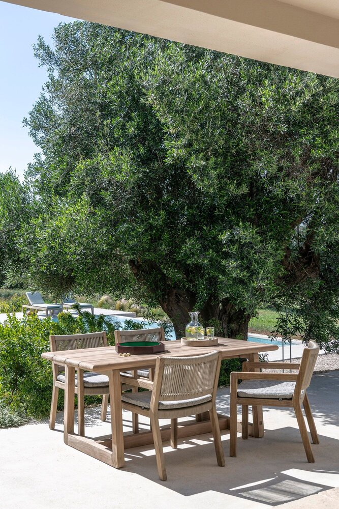 GOMMAIRE Outdoor | Organic Living Sessel Mario | Teak Naturgrau / Seil