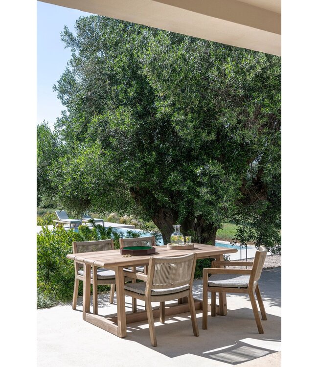 GOMMAIRE Outdoor Meubels | Organic Living Sessel Mario | Teak Naturgrau / Seil