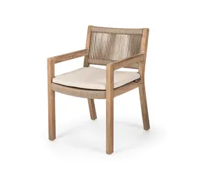 GOMMAIRE Outdoor Meubels | Organic Living Poltrona Mario | Teak Grigio Naturale / Corda