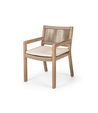 GOMMAIRE Outdoor Meubels | Organic Living Sillón Mario | Teca gris natural / Cuerda