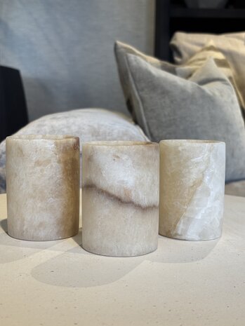 Alabaster Windlichter 3er Set Alabaster Windlichter 3er Set
