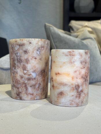 Alabaster vindlys sett med 2 stk Alabaster vindlys sett med 2 stk